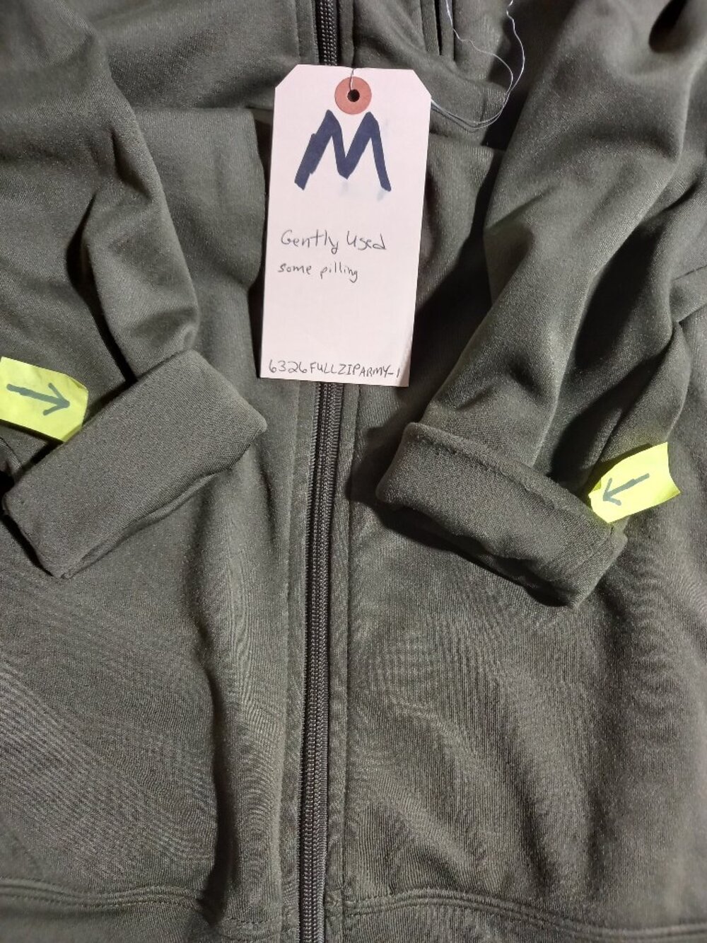 Premium Performance Full Zip Hoodie w/magnetic sides - Olive Green | Medium - Picture 6 of 9